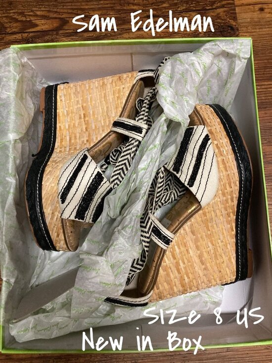 Sam Edelman Shoes - New Sam Edelman Canvas Wedge Shoes Size 8 - Stylish and Comfortable New In Box